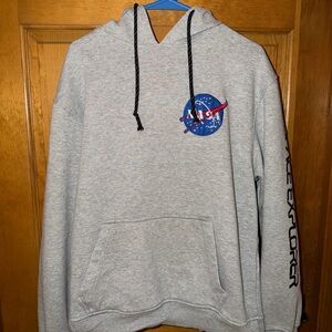 NASA Hoodie by White Tag. Gray Men's Medium Hoodie Sweatshirt. Worn 1 or 2 Times